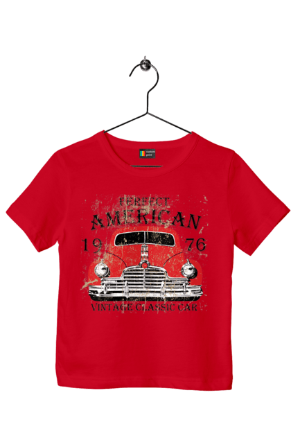 Футболка дитяча з принтом "Машина вінтаж, 1976". 1976, вінтаж, машина. 2070702