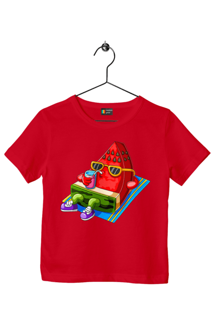Children's t-shirt with prints Watermelon Drinks Cocktail. Cocktail, summer, watermelon. 2070702