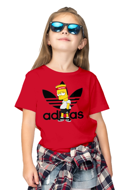 Children's t-shirt with prints Adidas Bart. Adidas, bart, cartoon, simpson. 2070702