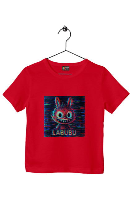 Футболка дитяча з принтом "Лабубу". Crt, rgb, глітч, кіберпанк, лабубу, пікселі, ретро, спотворення, цифрове мистецтво, шум. 2070702