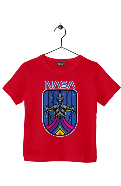 Children's t-shirt with prints NASA. Aeronautics, astronautics, aviation, nasa, research, rocket, science, space, technologies, usa. 2070702