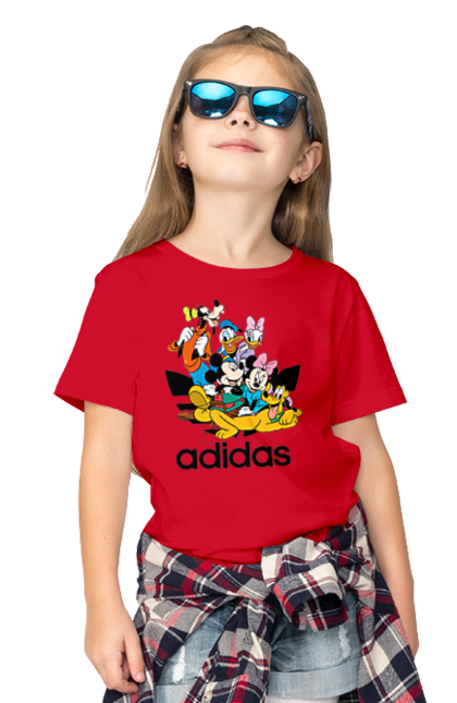 Футболка дитяча з принтом "Adidas Міккі Маус". Adidas, mickey mouse, адідас, дісней, міккі, міккі маус, мультфільм. 2070702