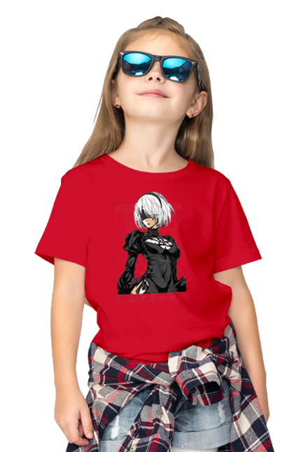 Children's t-shirt with prints Nier: Automata 2B. Character, executioner, game, nier: automata, platinum games, video game, yorha. 2070702