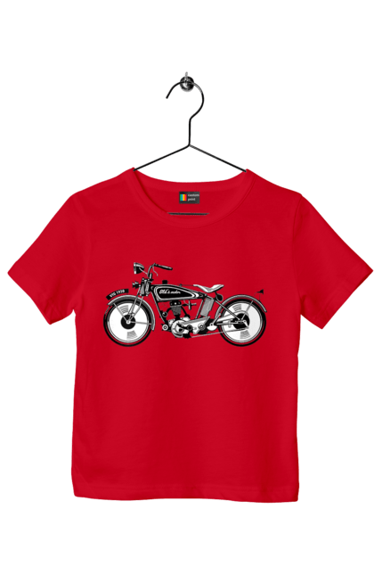 Футболка дитяча з принтом "Мотоцикл Ретро". Мото, мотоцикл, ретро. 2070702