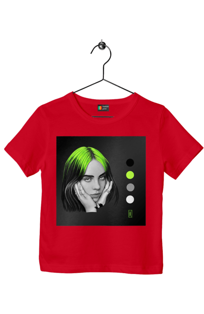 Футболка дитяча з принтом "Біллі Ейліш". Біллі, біллі ейліш, ейліш. 2070702