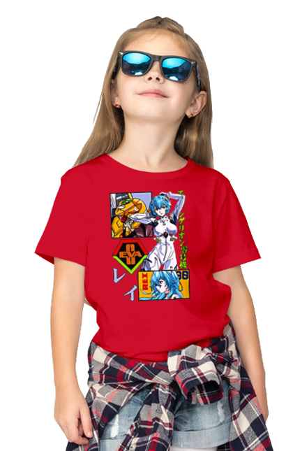 Children's t-shirt with prints Evangelion Rei. Anime, evangelion, eve, kaoru, manga, rei ayanami, shinji. 2070702