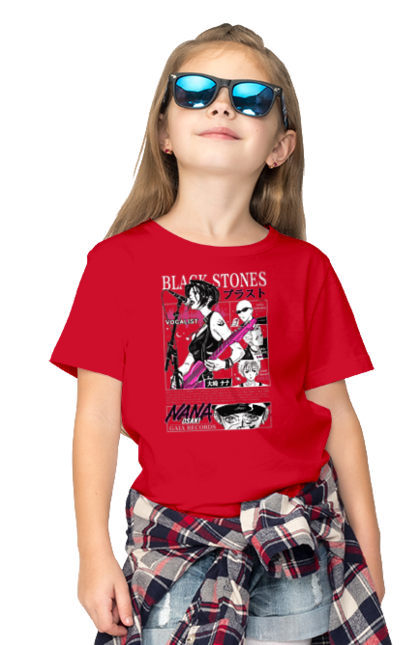 Children's t-shirt with prints Nana Nana Osaki. Anime, black stones, blast, manga, music, musical group, nana, nana osaki, singer. 2070702