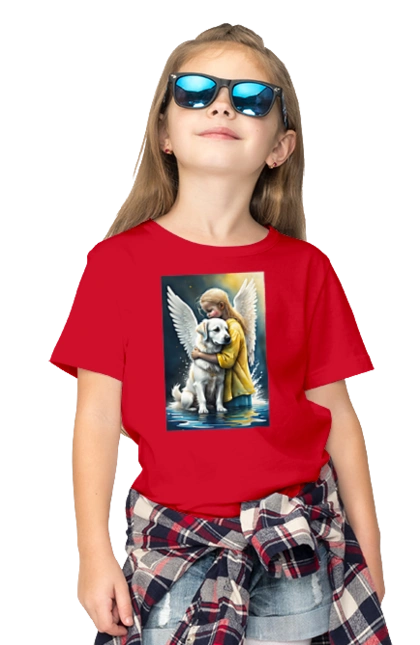 Girl and dog angel [memorial to dead animals]