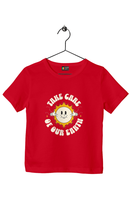 Футболка детская с принтом Земля. Берегите землю, земля, любите природу. 2070702