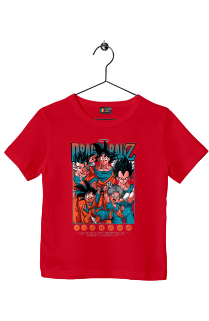 Футболка детская с принтом Жемчуг дракона. Anime, dragon ball, goku, manga, vegeta, аниме, вегета, гоку, жемчуг дракона, манга. 2070702