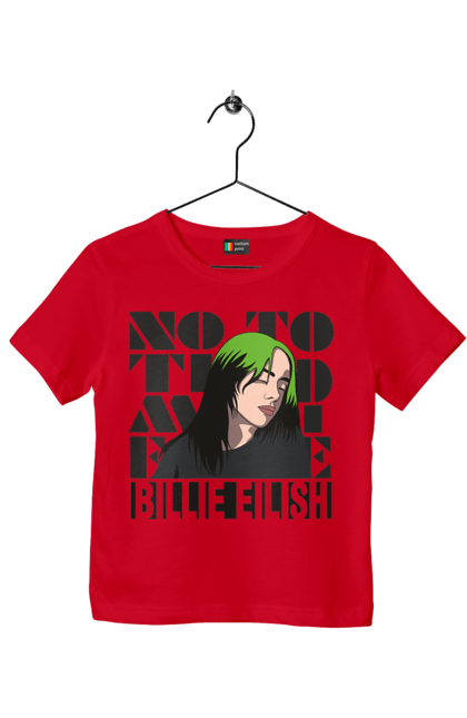 Футболка дитяча з принтом "Біллі Айліш". Біллі айліш, логотип біллі айліш, принт біллі айліш, співачка біллі айліш. 2070702