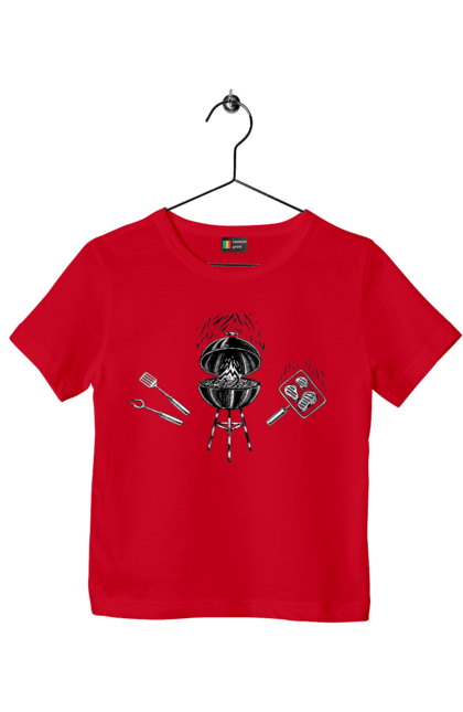 Футболка дитяча з принтом "Барбекю Смажити М'ясо". Барбекю, м`ясо, смажити. 2070702