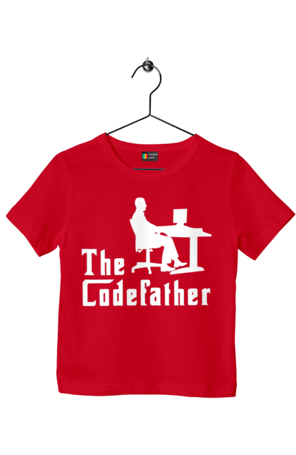 Футболка дитяча з принтом "Батько коду". Айті, айтішник, батько коду, для айтішника, для програміста, подарунок айтішнику, подарунок програмісту, програміст, розробник. 2070702