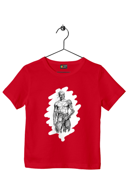 Футболка дитяча з принтом "Кіборги україни". Вуса, зброя, кіборг, козак, патріот, пістолет, українець, чуб. 2070702