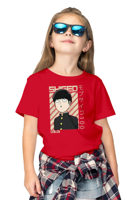 Children's t-shirt with prints Mob Psycho 100. Anime, manga, mob, mob psycho 100, shigeo kageyama. 2070702