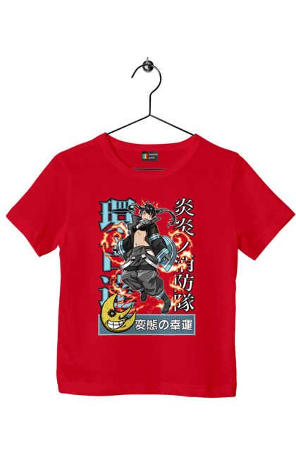 Children's t-shirt with prints Fire Force Shinra Tamaki Kotatsu. Anime, fire force, firefighter, manga, tamaki kotatsu. 2070702