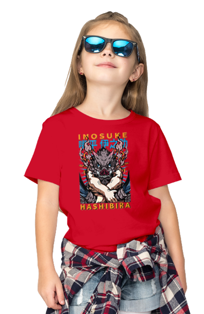 Children's t-shirt with prints Demon Slayer Inosuke. Anime, demon slayer, inosuke, inosuke hashibira, kimetsu no yaiba, manga. 2070702