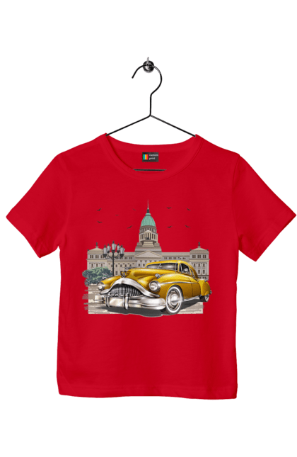 Футболка дитяча з принтом "Автомобіль та архітектура модерн". Автомобіль, архітектура, модерн. 2070702