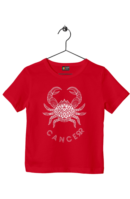 Children's t-shirt with prints Zodiac Cancer. Cancer, constellation, horoscope, sign, zodiac, zodiac sign. 2070702