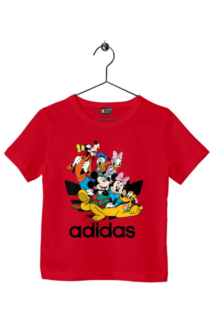 Футболка дитяча з принтом "Adidas Міккі Маус". Adidas, mickey mouse, адідас, дісней, міккі, міккі маус, мультфільм. 2070702