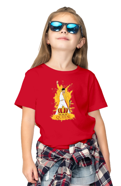 Children's t-shirt with prints Freddie Mercury. Freddie mercury, lettering, music, queen, rock, rock band. 2070702