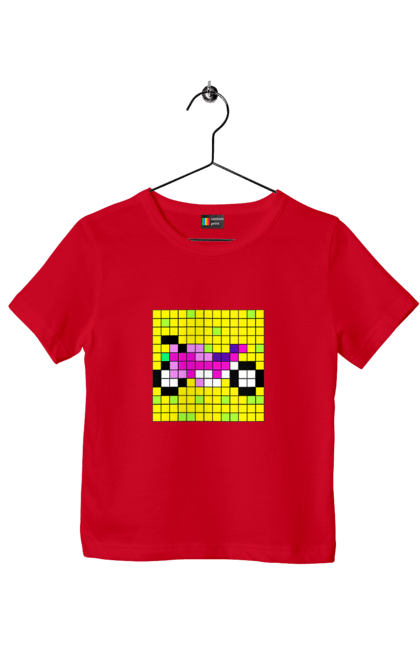Children's t-shirt with prints Pixel Bike. Bike, bright, color, motorcycle, pixel. 2070702