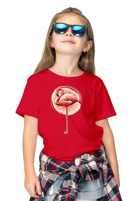 Children's t-shirt with prints Flamingo Art. Animal, flamingo, pink flamingo. 2070702