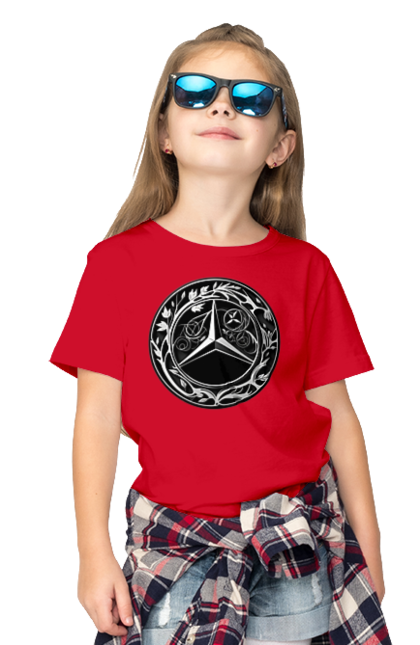 Children's t-shirt with prints Mercedes Benz Logo Art. Avto, cars, mercedes, mercedes-benz, mercedes-benz logo. 2070702