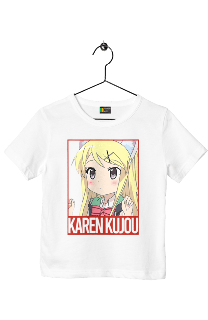 Футболка детская с принтом Золотая мозаика Карен Кудзё. Anime, karen kujo, kiniro mosaic, kinmoza, manga, аниме, золотая мозаика, карен, карен кудзё, манга. 2070702