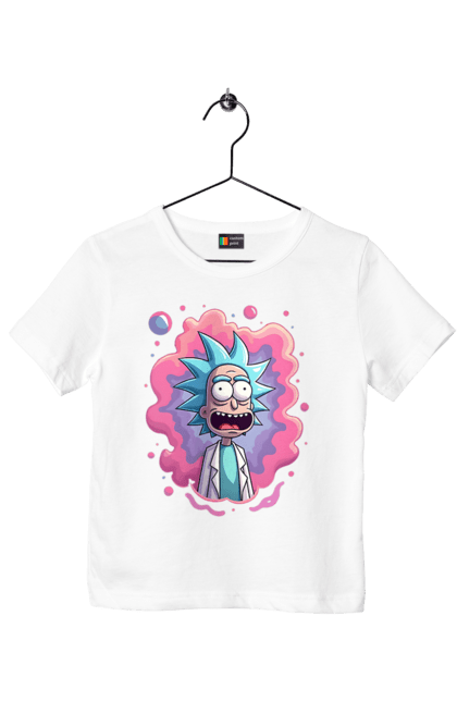 Футболка дитяча з принтом "Рік та Морті". Rick and morty, мультфільм, наукова фантастика, пригоди, рік, рік і морті, трагікомедія, чорний гумор. 2070702