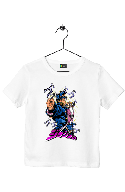 Children's t-shirt with prints JOJO Jotaro. Anime, jojo, jojo`s bizarre adventure, jojo’s bizarre adventure, jotaro, jotaro kujo, manga. 2070702