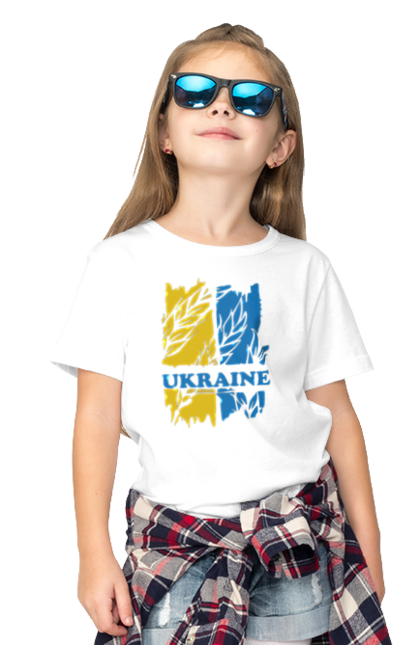 Children's t-shirt with prints Ukraine ears of wheat. Ears of wheat, symbol of ukraine, ukraine, ukrainian symbols. 2070702