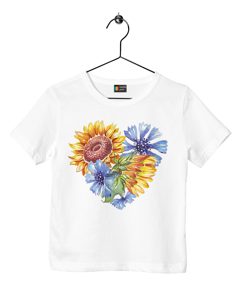 The heart is sunflowers and violets