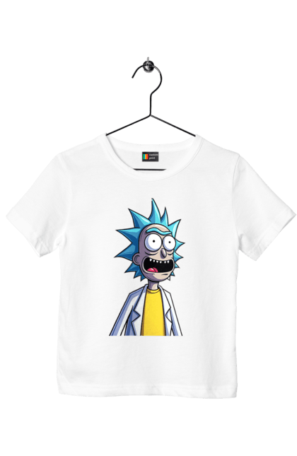 Футболка дитяча з принтом "Рік та Морті". Rick and morty, мультфільм, наукова фантастика, пригоди, рік, рік і морті, трагікомедія, чорний гумор. 2070702