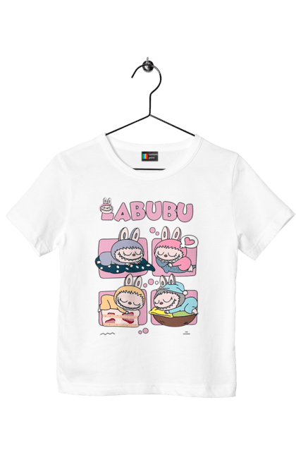 Футболка дитяча з принтом "Сон Labubu". Labubu, weird cute, іграшки, лабубу. 2070702