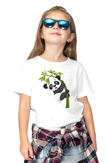Children's t-shirt with prints Cheerful panda art. Bear, funny panda art, panda, panda art. CustomPrint.market