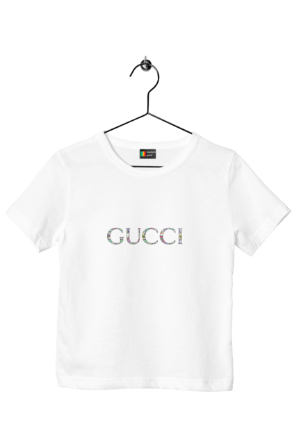 Футболка дитяча з принтом "Gucci". 2022, gucci, бренд, гуччи, юмор. CustomPrint.market