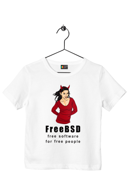 Футболка дитяча з принтом "Freebsd Для Вільних". Bsd, freebsd, unix, адміністратор, айті, айтішник, безкоштовна, безкоштовно, бестія, вільна, демон, демонесса, доступність, незалежність, операційна система, ос, програміст, програмне забезпечення, свобода, сисадмін, система, системний адміністратор, софт, текст, червоний, чорний. 2070702