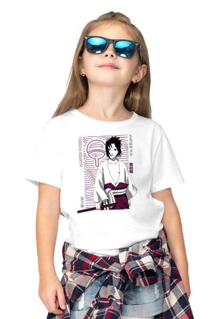 Children's t-shirt with prints Naruto Sasuke Uchiha. Anime, manga, naruto, sasuke, sasuke uchiha, team 7, team number 7, uchiha. 2070702