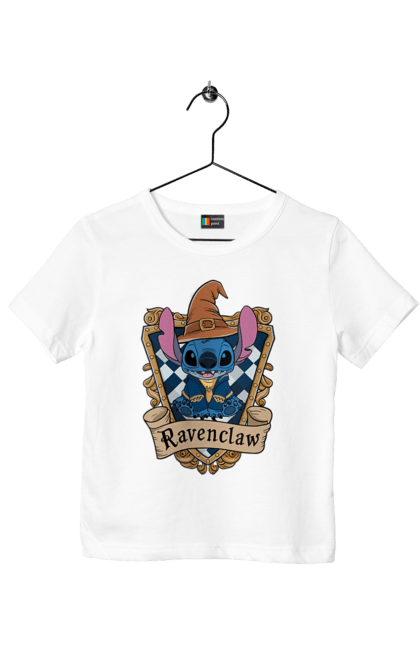 Children's t-shirt with prints Stich Ravenclaw. Faculty, franchise, harry potter, hogwarts, ravenclaw, stich. 2070702