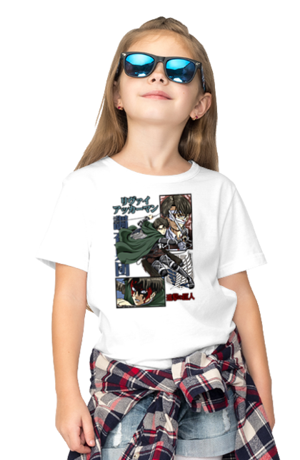 Children's t-shirt with prints Attack on Titan Levi. Ackerman, anime, attack on titan, levi, manga, shingeki no kyojin, survey corps. 2070702