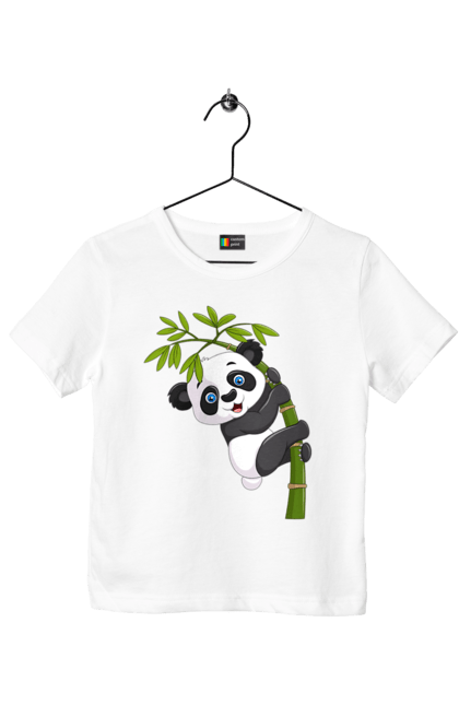 Футболка дитяча з принтом "Веселий панда арт". Ведмідь, веселий панда арт, панда, панда арт. aslan