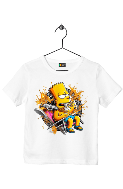 Children's t-shirt with prints Bart Simpson Versace. Bart, cartoon, serial, simpson, versace. 2070702