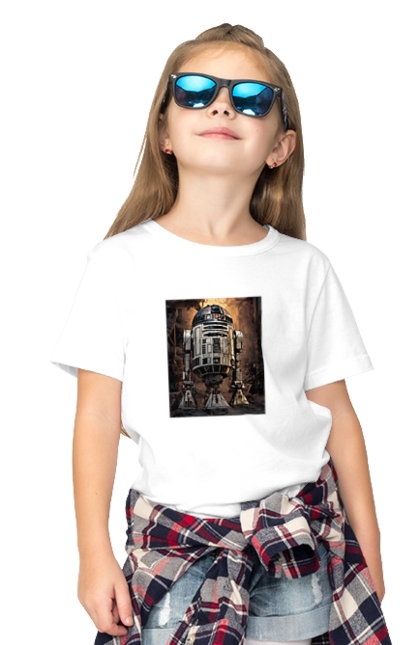 Футболка дитяча з принтом "Робот Р2Д2". Джедай, зоряні війни, персонаж, робот, фантастика, штучний інтелект. CustomPrint.market