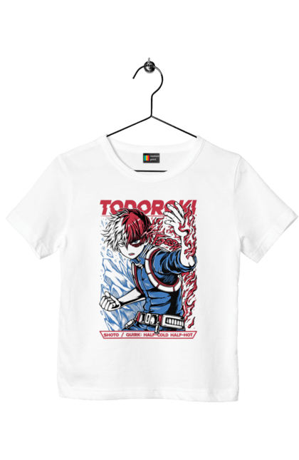 Футболка дитяча з принтом "Моя геройська академія Шьото Тодорокі". My hero academia, shoto todoroki, todoroki, академія юей, аніме, манга, моя геройська академія, тодорокі, шьото, шьото тодорокі. 2070702