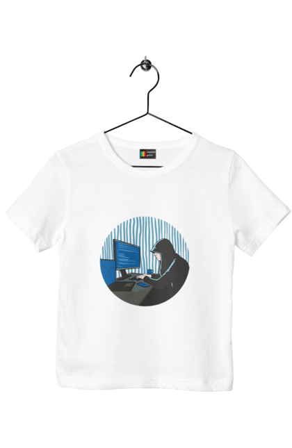 Футболка дитяча з принтом "Хакер". Бінарний, гік, програміст, хакер. 2070702