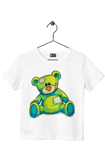 Футболка дитяча з принтом "Плюшевий ведмедик". Cute, patches, teddy, teddy bear, vintage, ведмедик, іграшка, плюшевий ведмедик, подарунок. 2070702