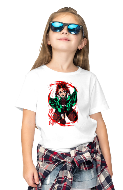 Children's t-shirt with prints Demon Slayer Tanjiro. Anime, demon slayer, kamado tanjiro, manga, tanjiro. 2070702