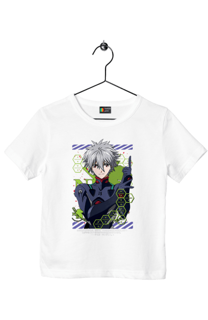 Children's t-shirt with prints Evangelion Kaworu. Anime, evangelion, eve, kaworu, kaworu nagisa, manga, neon genesis evangelion, nerve, tv series. 2070702