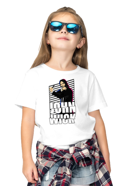 Children's t-shirt with prints John Wick. Action movie, john wick, keanu reeves, killer, movie. 2070702